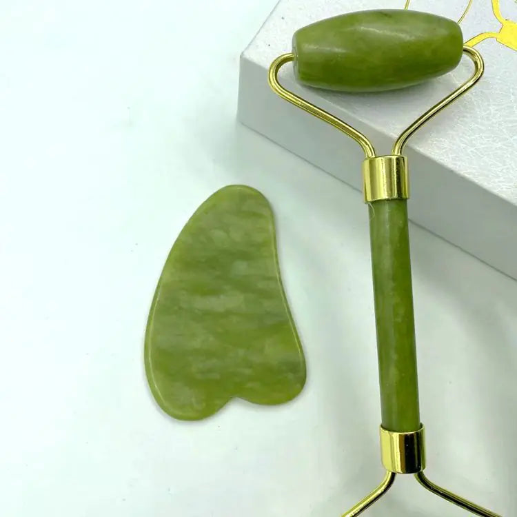 Natural Jade Facial Roller, Double-Headed Massager