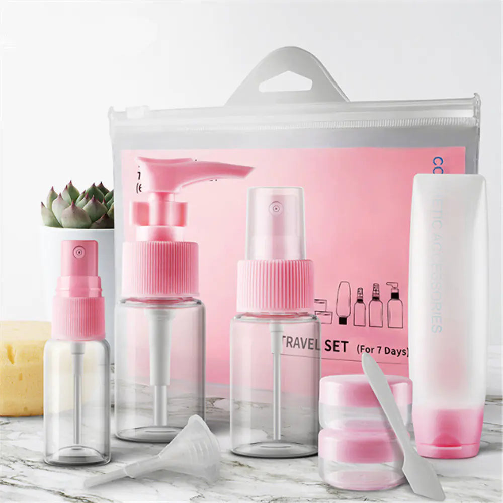 9-Piece Travel Spray Bottle Set for Cosmetics